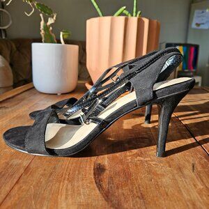 Nine West Open-Toe Black Kitten Heels Size 9
